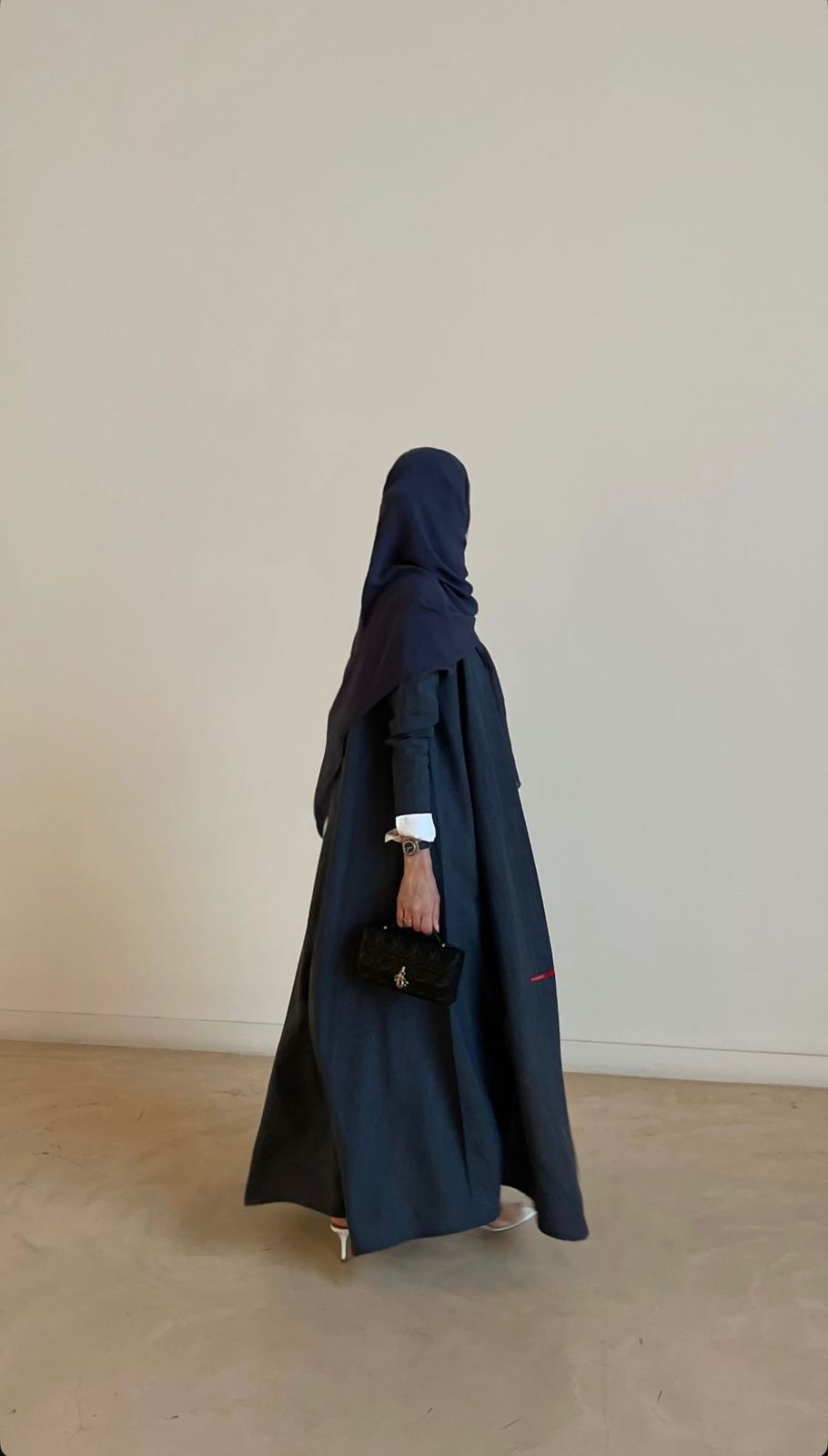 Linen fabric abaya - A line cut