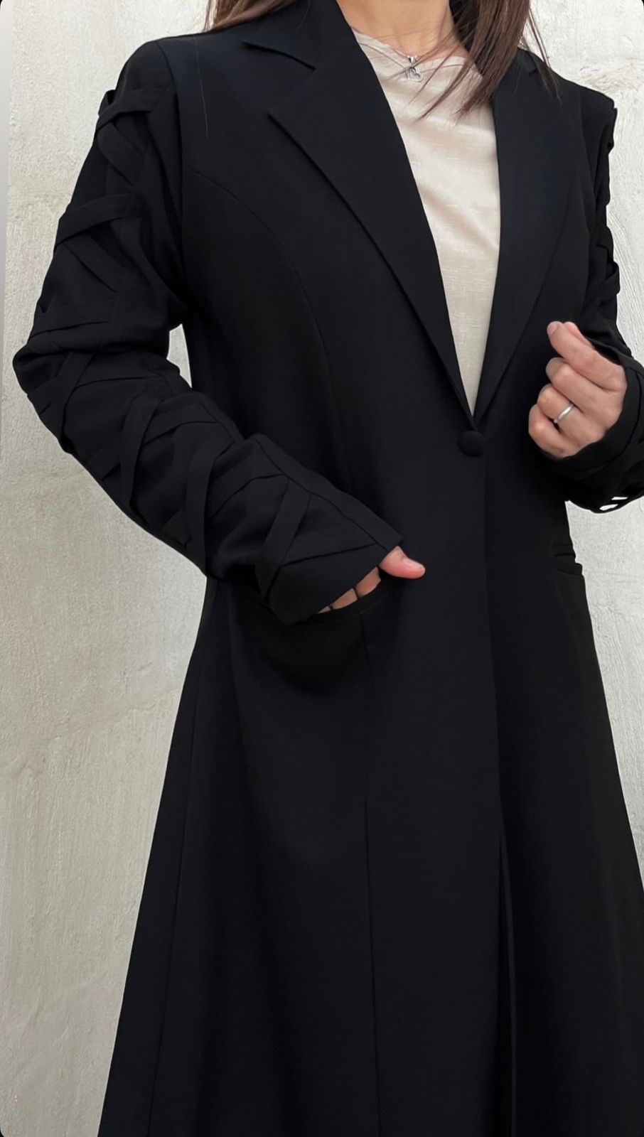Blazer abaya cut - crepe fabric